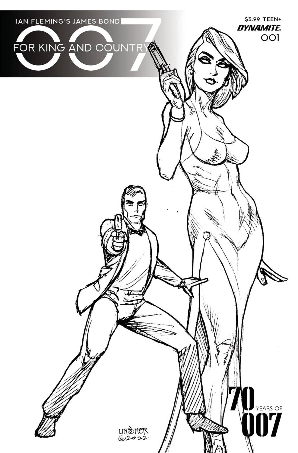 007 For King Country #1 Cvr F10 Copy Incv Linsner Line Art
