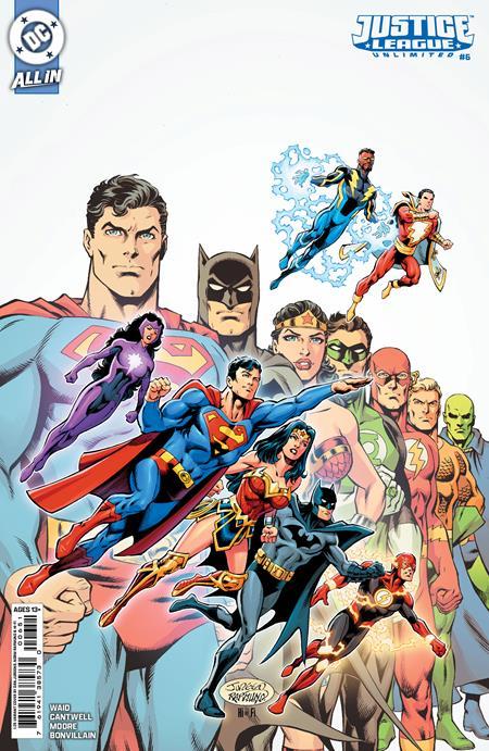 JUSTICE LEAGUE UNLIMITED #6 CVR E INC 1:25 DAN JURGENS CARD STOCK VAR WE ARE YESTERDAY 1:25 INCV