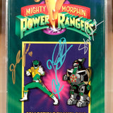 Power Rangers Green Ranger X Dragonzord Pin Set SIGNED by Jason David Frank & Jenna Frank & Skye Frank