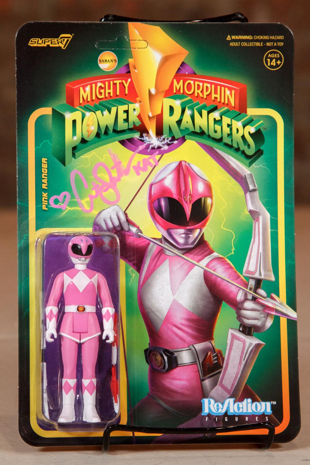 Power Rangers Pink Ranger Reaction Figure SIGNED by Catherine Sutherland