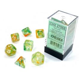 Nebula: Polyhedral Spring/white Luminary 7-Die Set