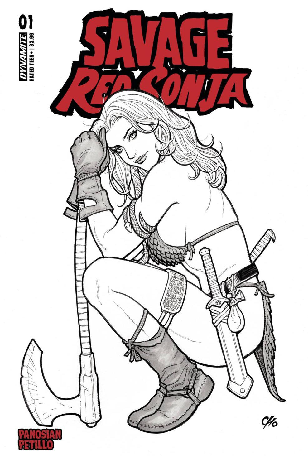 Savage Red Sonja #1 Cvr H 15 Copy Incv Cho Line Art