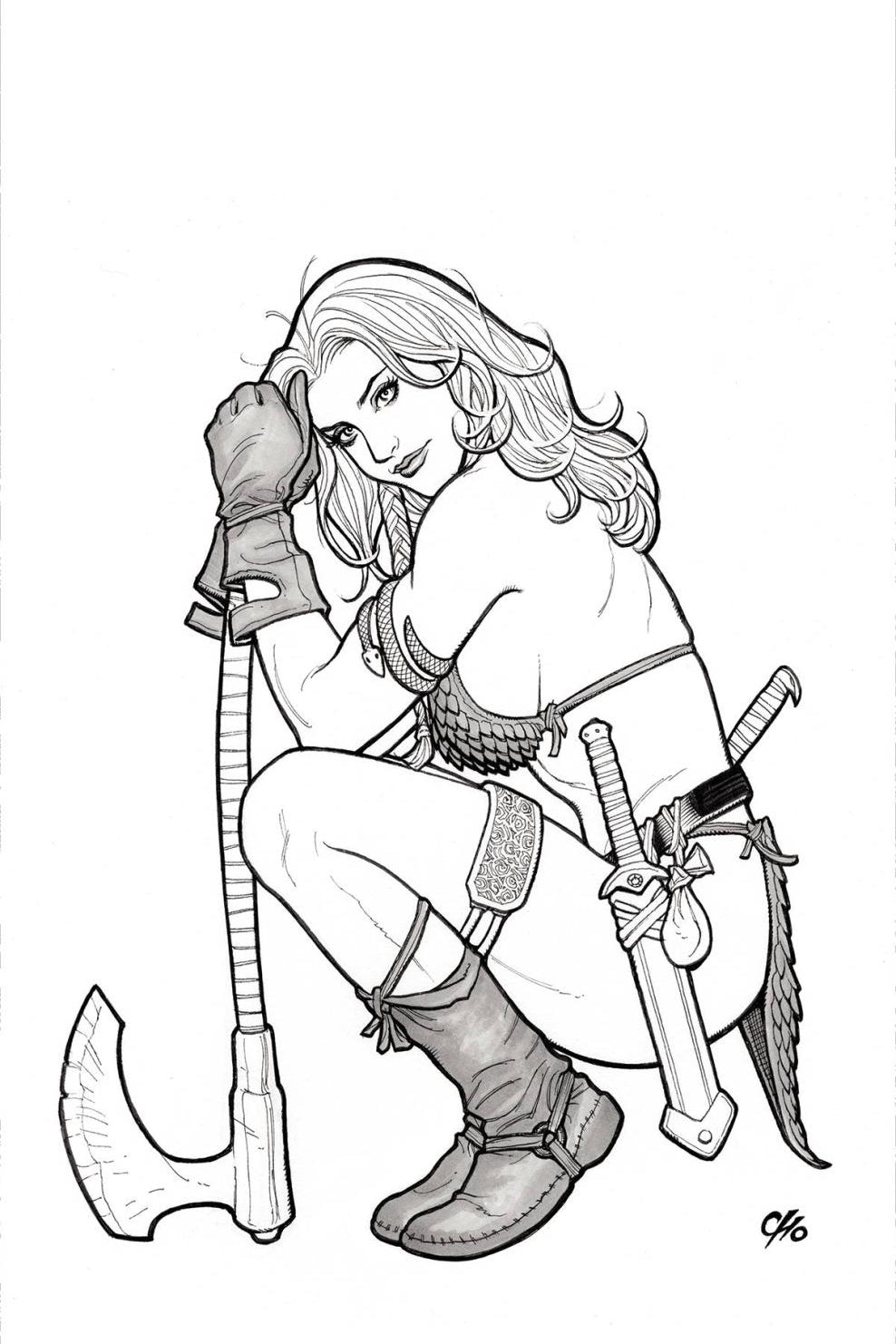 Savage Red Sonja #1 Cvr J 15 Copy Incv Cho Line Art Virgin