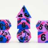 16MM PRIDE SHARP EDGE SILICONE RUBBER POLY DICE SET BISEXUAL 7