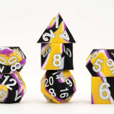 16MM PRIDE SHARP EDGE SILICONE RUBBER POLY DICE SET NONBINARY 7