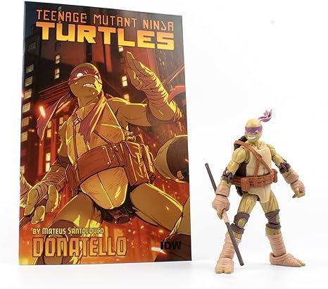 Tmnt Donatello V2 Idw Comic Book & Bst Axn 5in Af