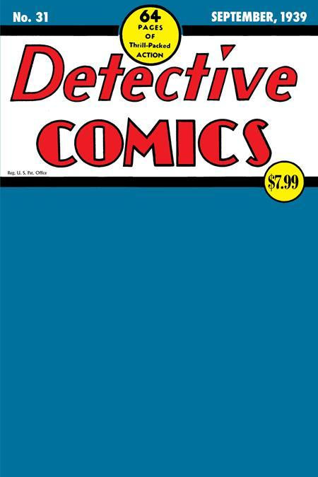 DETECTIVE COMICS #31 FACSIMILE EDITION CVR C BLANK CARD STOCK VAR