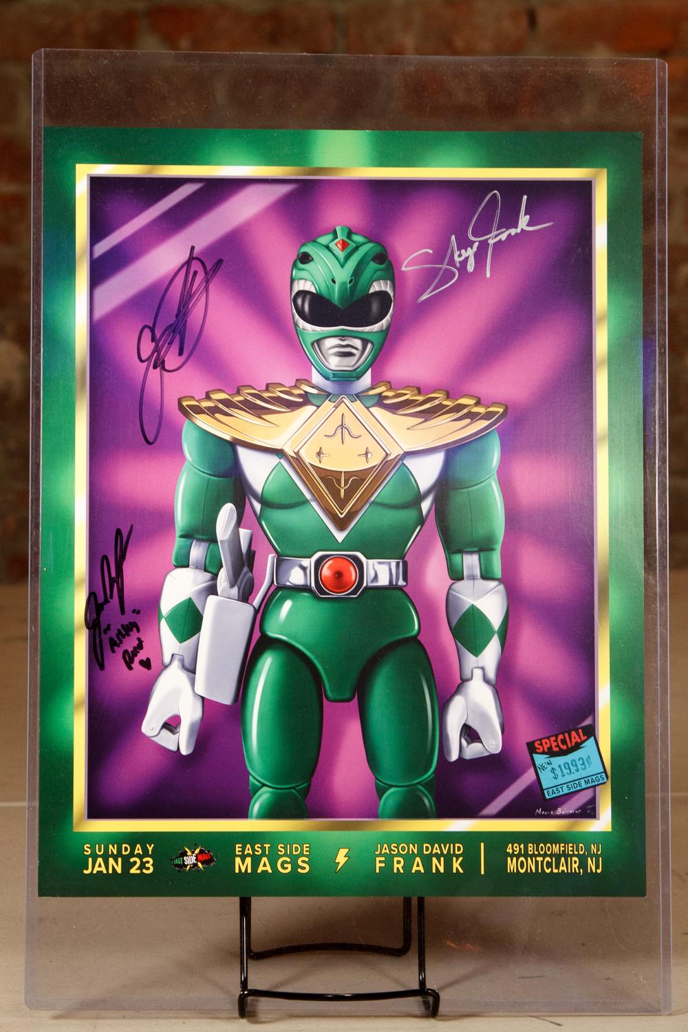 Green Ranger Action Figure Print SIGNED by Jason David Frank & Jenna Frank & Skye Frank