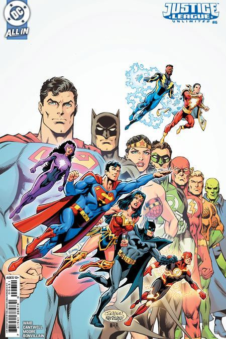 JUSTICE LEAGUE UNLIMITED #6 CVR E INC 1:25 DAN JURGENS CARD STOCK VAR WE ARE YESTERDAY 1:25 INCV