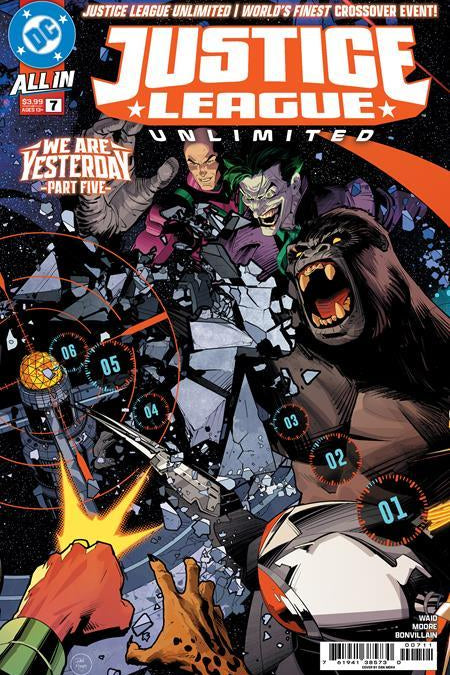 JUSTICE LEAGUE UNLIMITED #7 CVR A DAN MORA CONNECTING WE ARE YESTERDAY