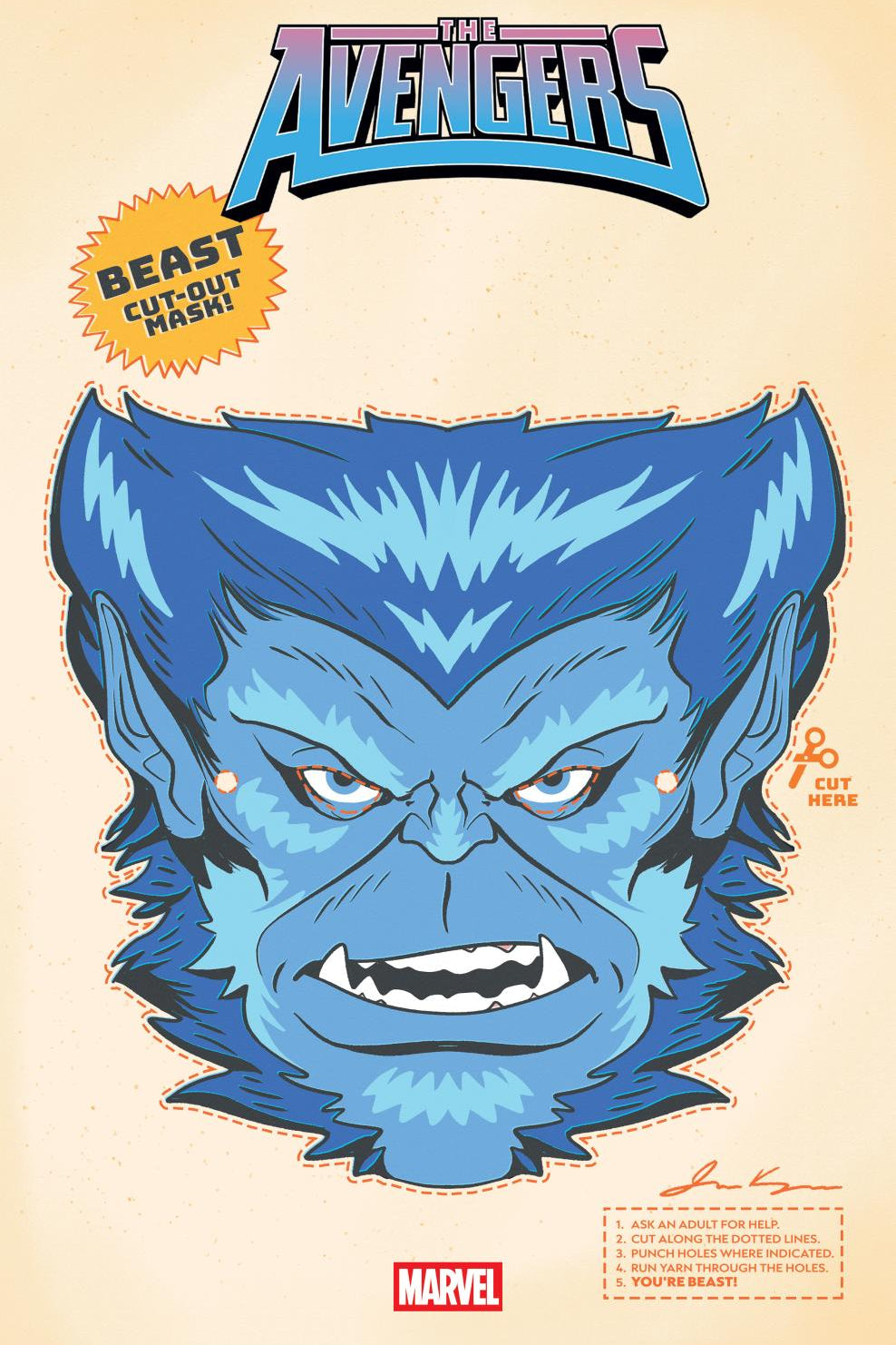 AVENGERS #30 RETRO HALLOWEEN MASK VAR CVR D