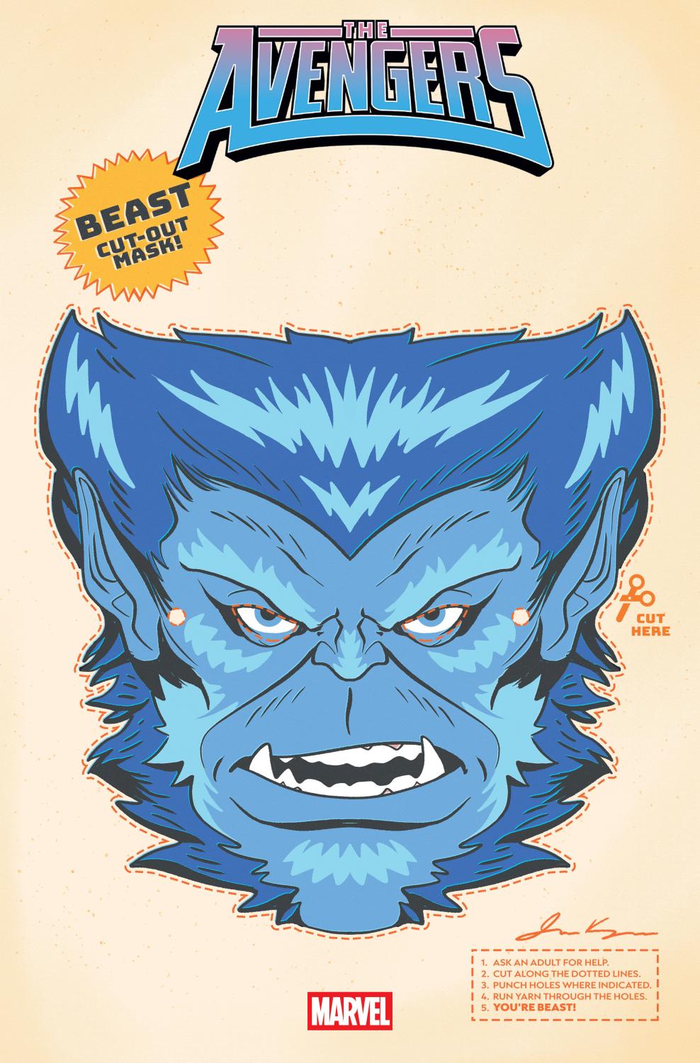 AVENGERS #30 RETRO HALLOWEEN MASK VAR CVR D