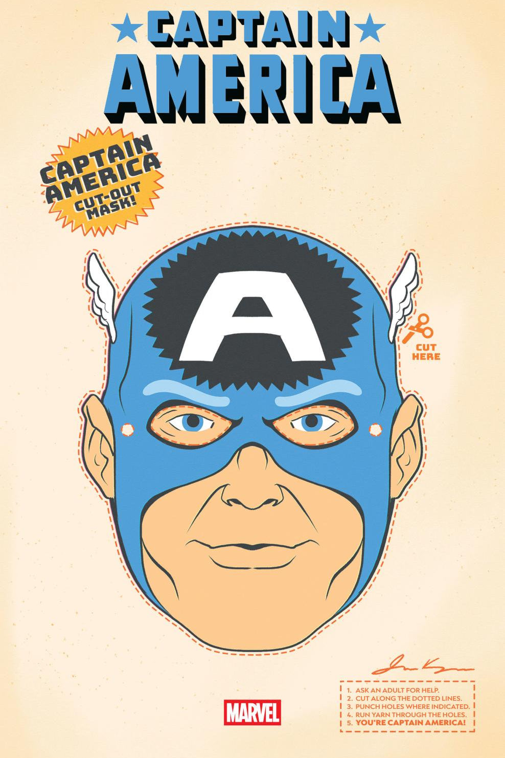 CAPTAIN AMERICA #3 RETRO HALLOWEEN MASK VAR CVR D