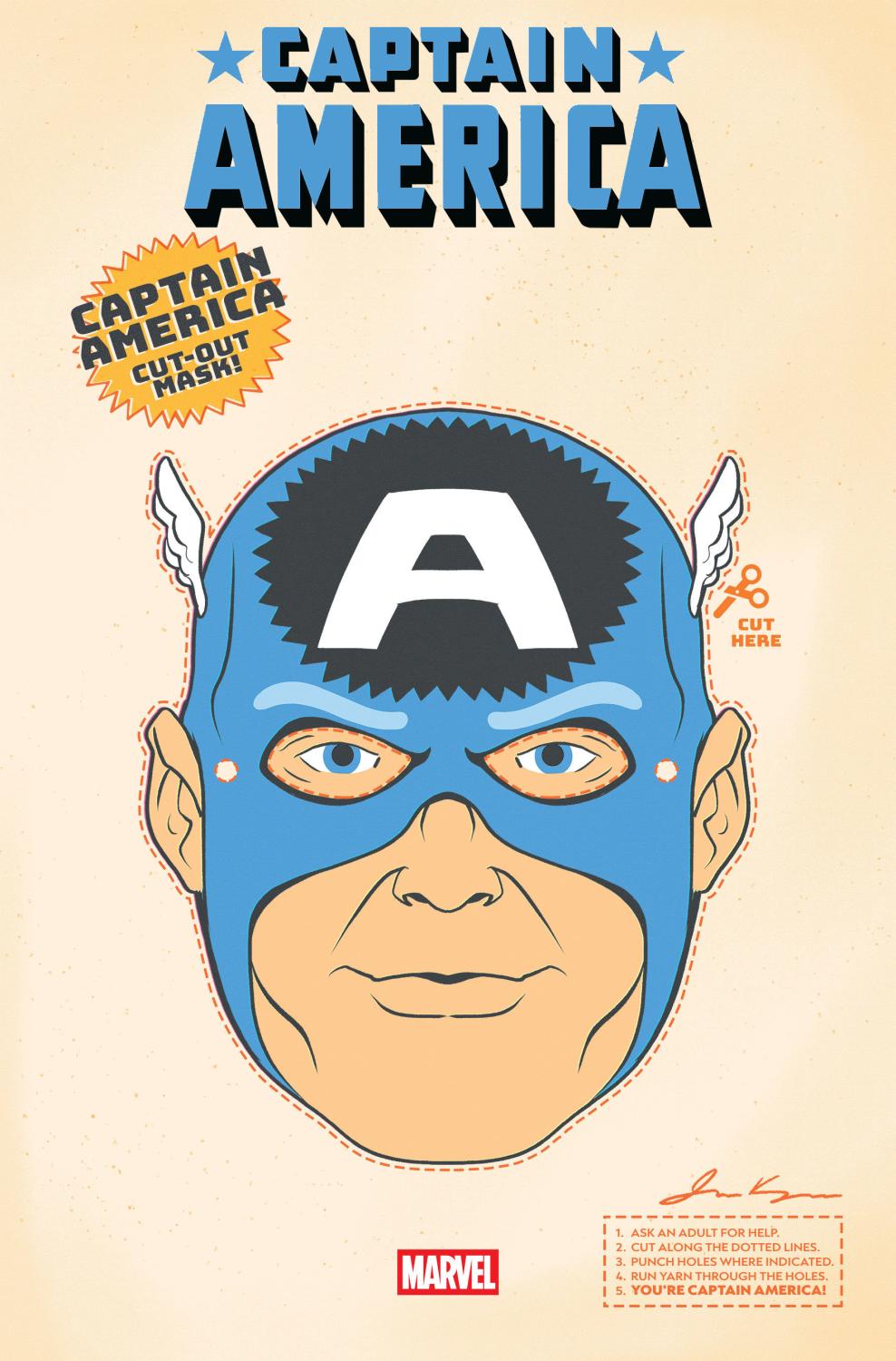 CAPTAIN AMERICA #3 RETRO HALLOWEEN MASK VAR CVR D