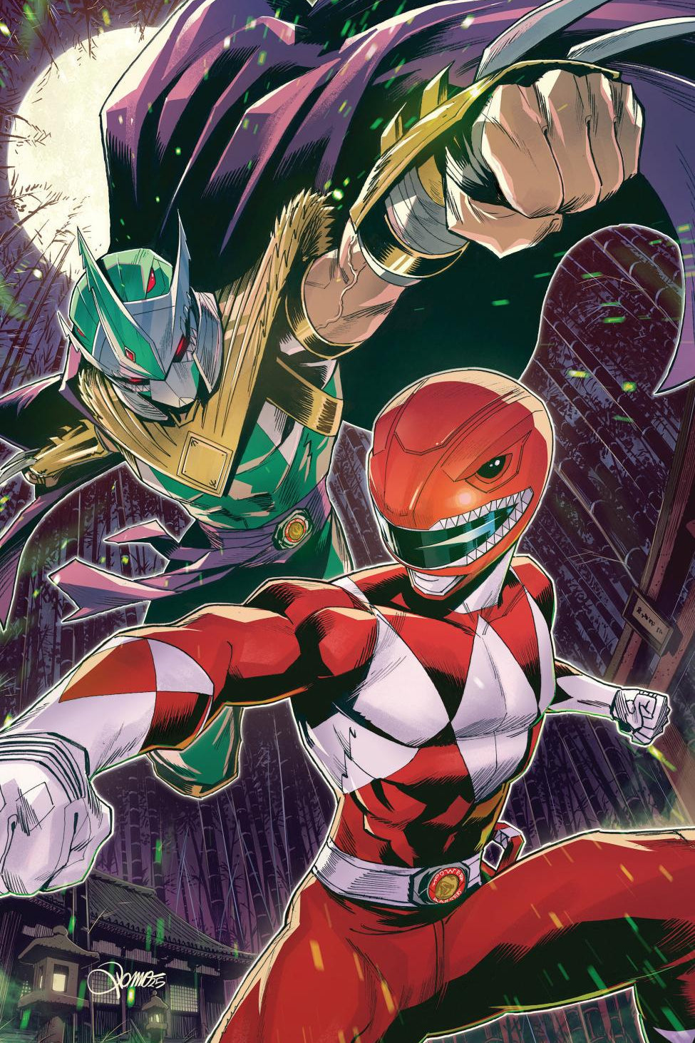 MIGHTY MORPHIN POWER RANGERS TEENAGE MUTANT NINJA TURTLES III #2 D VAR FULL ART FOIL ZONNO CVR D
