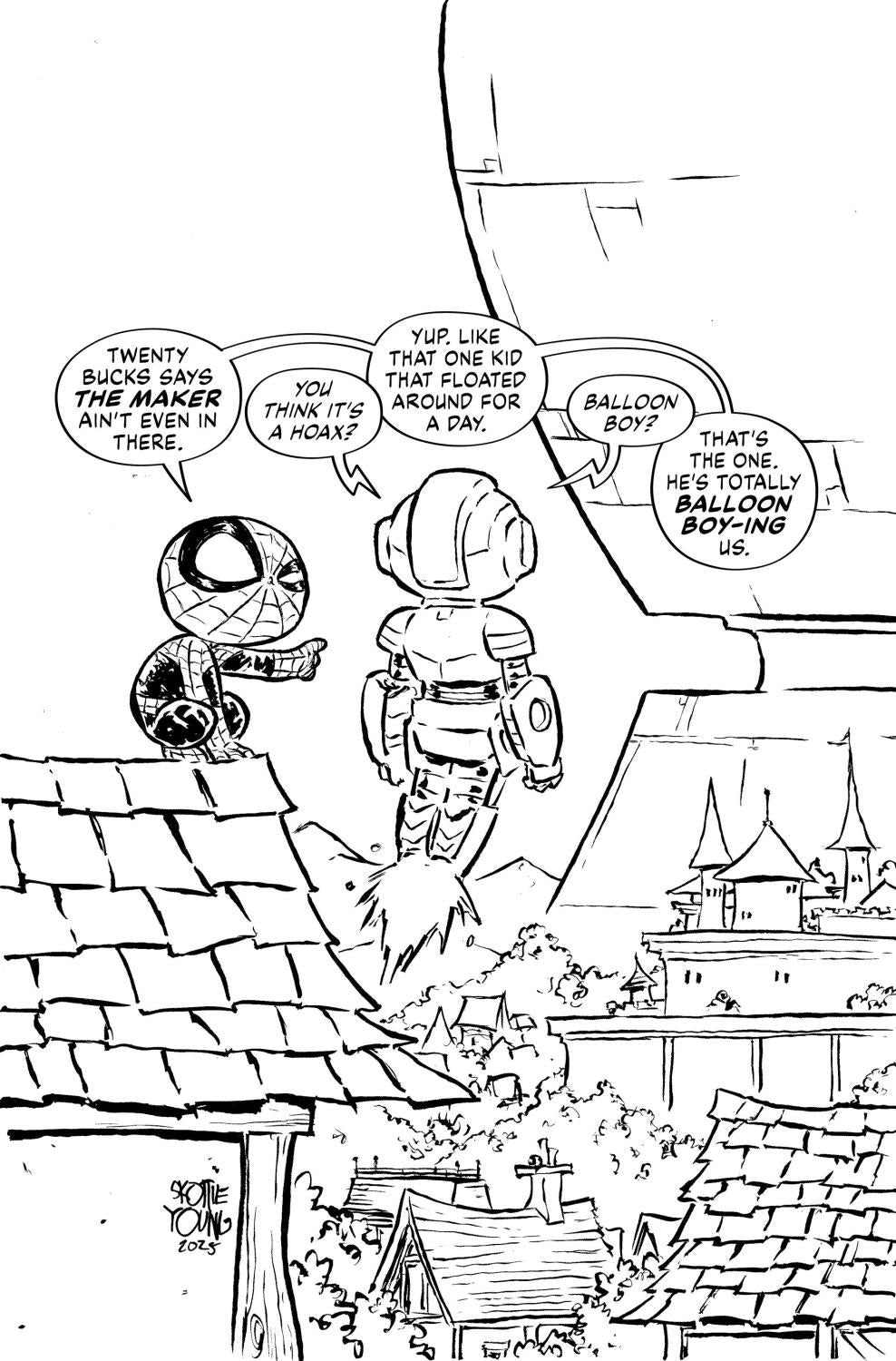 ULTIMATE ENDGAME #1 SKOTTIE YOUNG BLACK AND WHITE VIRGIN VAR 1:100 INCV