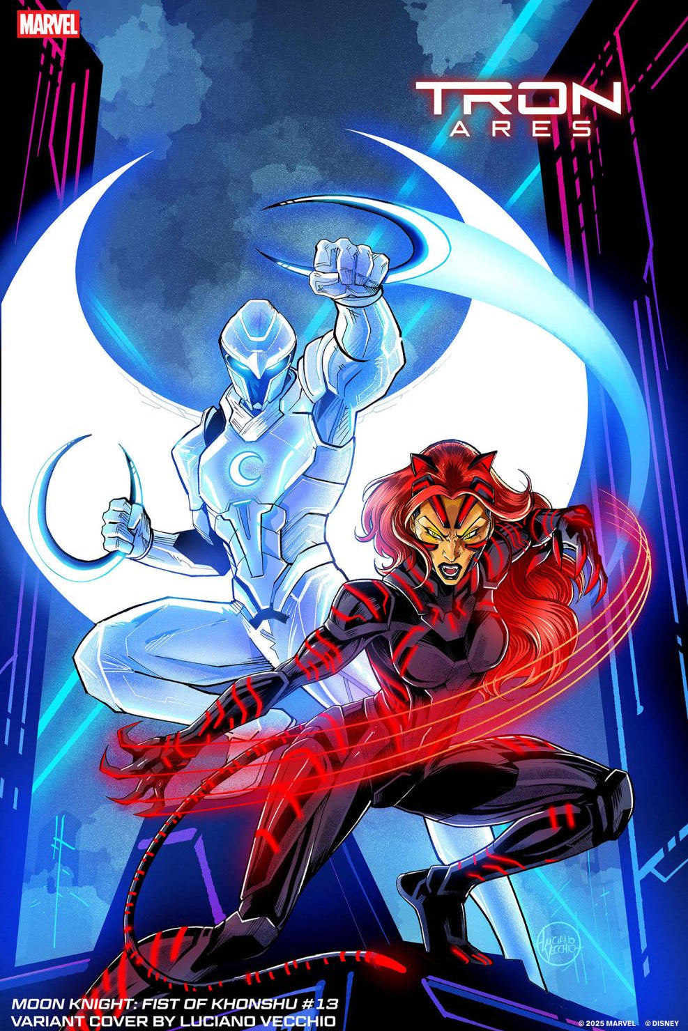 MOON KNIGHT FIST OF KHONSHU #13 LUCIANO VECCHIO TRON ARES VAR CVR D