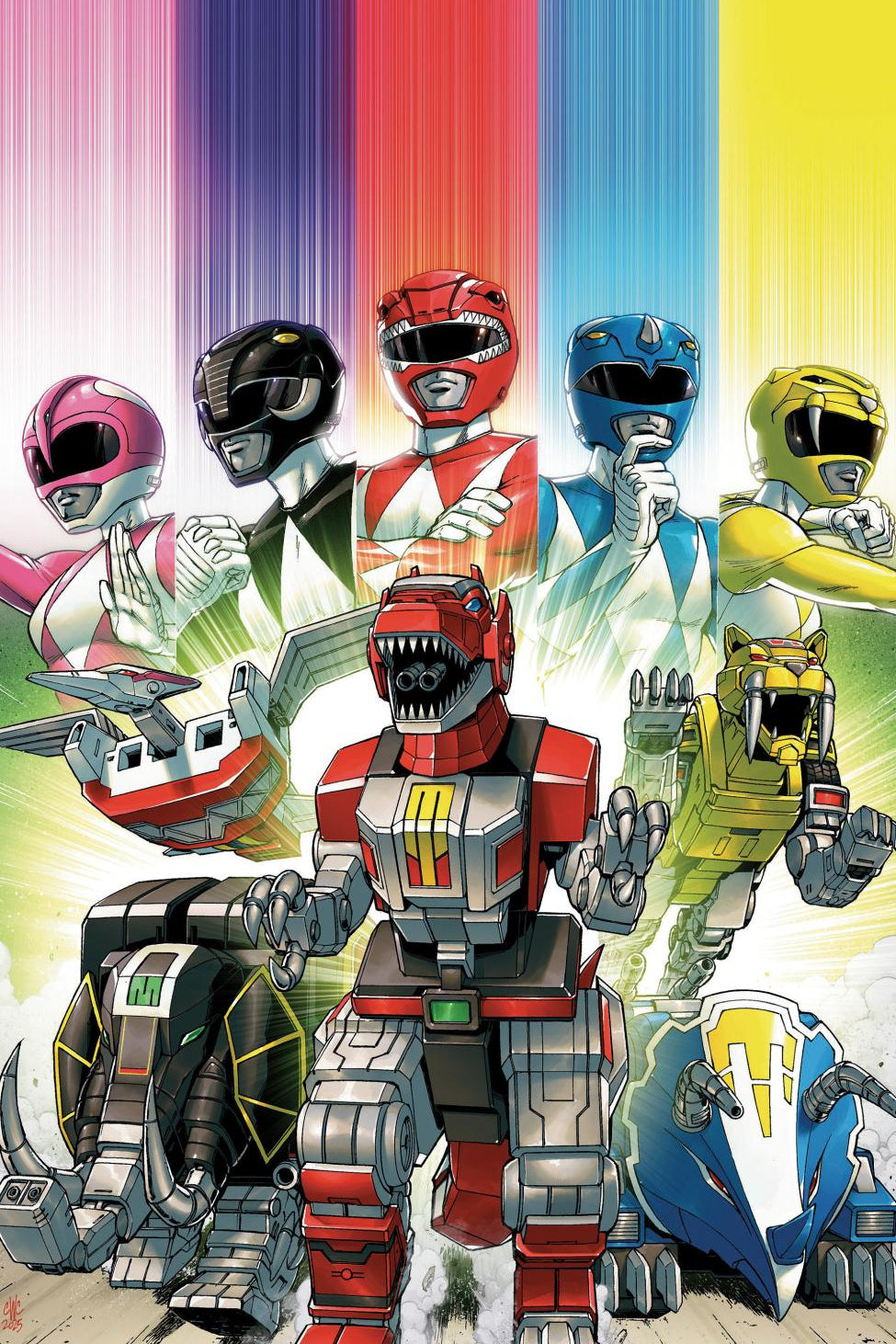 MIGHTY MORPHIN POWER RANGERS ZORD QUEST #1 C VAR FULL ART FOIL COLLER CVR C
