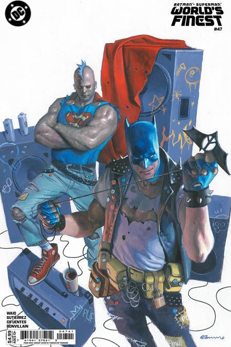 BATMAN SUPERMAN WORLDS FINEST #47 CVR E FABRIZIO DE TOMMASO PUNK ROCK CARD STOCK VAR