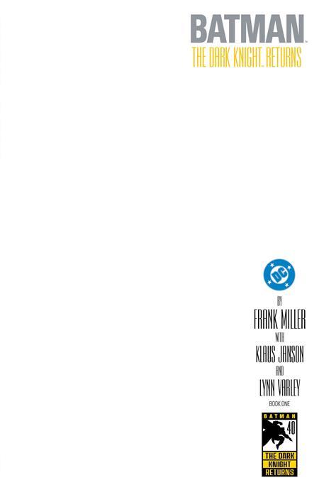 BATMAN THE DARK KNIGHT RETURNS #1 FACSIMILE EDITION CVR E BLANK CARD STOCK VAR (OF 4)
