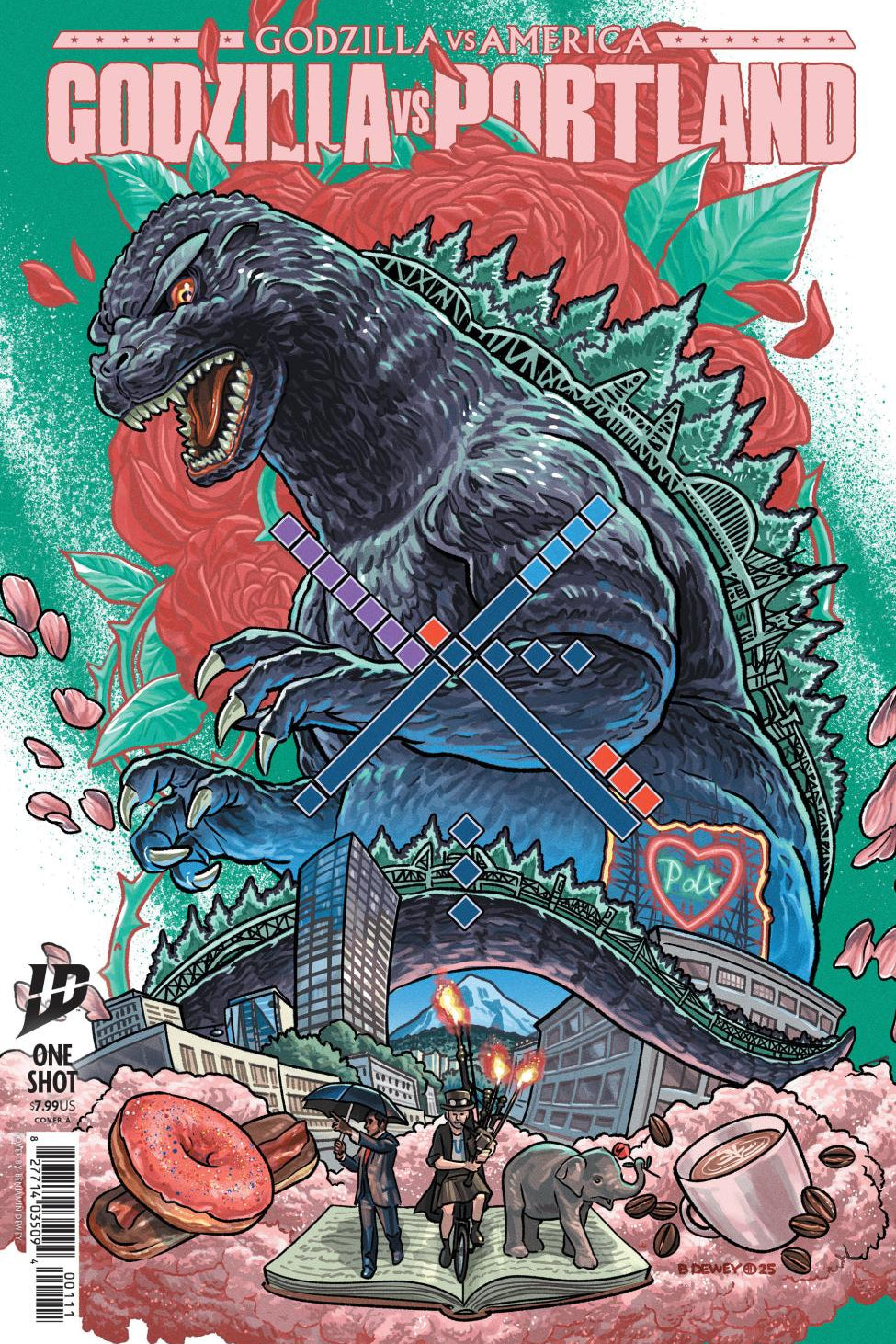 GODZILLA VS AMERICA PORTLAND COVER A DEWEY CVR A