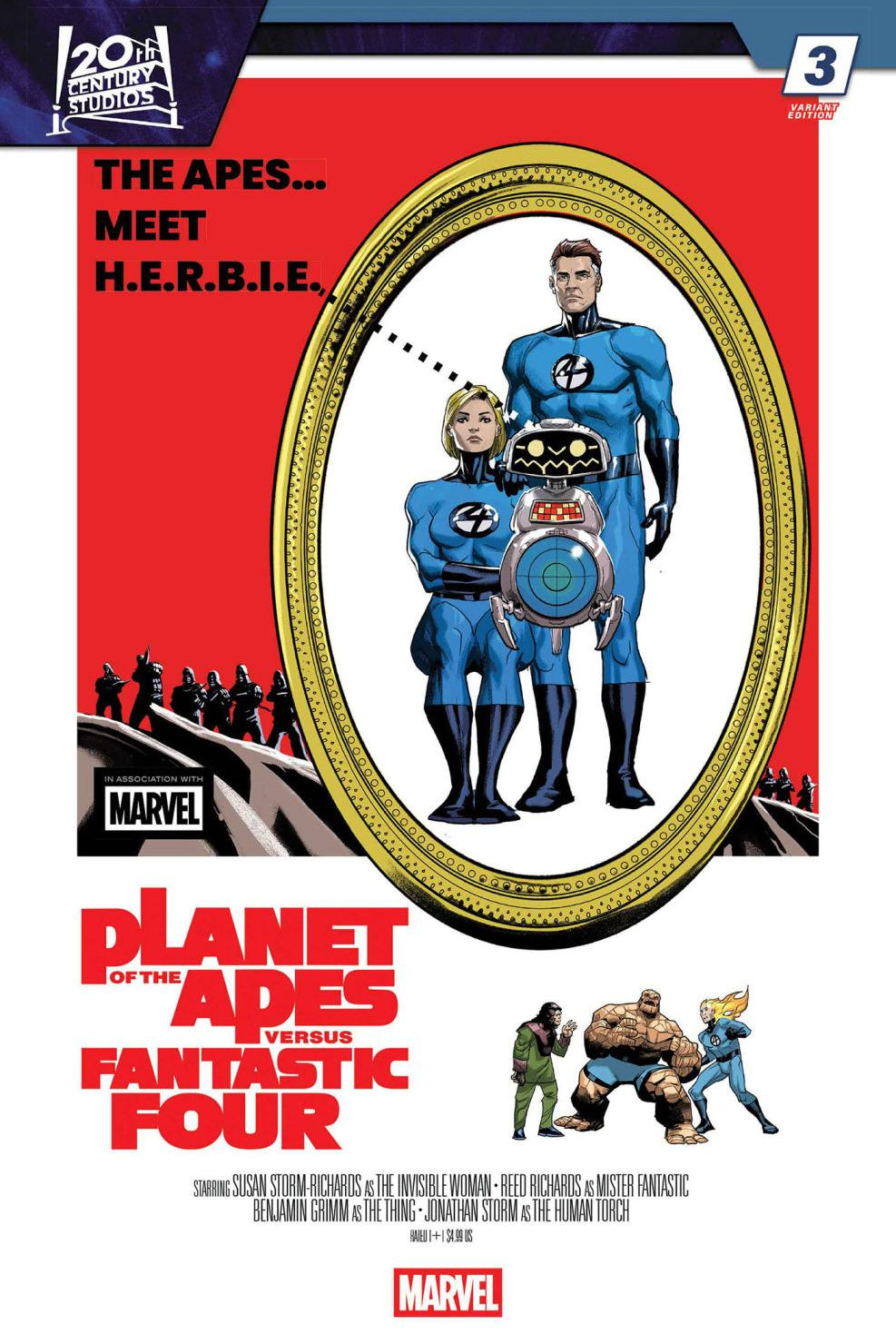 PLANET OF THE APES VS FANTASTIC FOUR #3 PETE WOODS MOVIE HOMAGE VAR CVR C