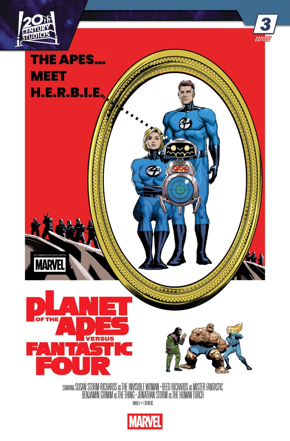 PLANET OF THE APES VS FANTASTIC FOUR #3 PETE WOODS MOVIE HOMAGE VAR CVR C
