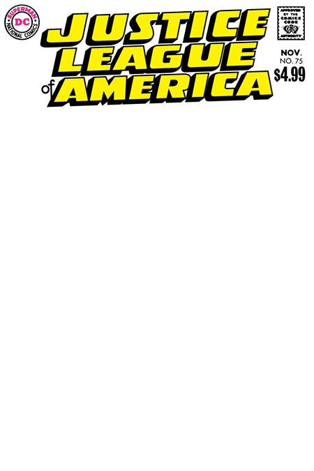 JUSTICE LEAGUE OF AMERICA #75 FACSIMILE EDITION CVR B BLANK CARD STOCK VAR