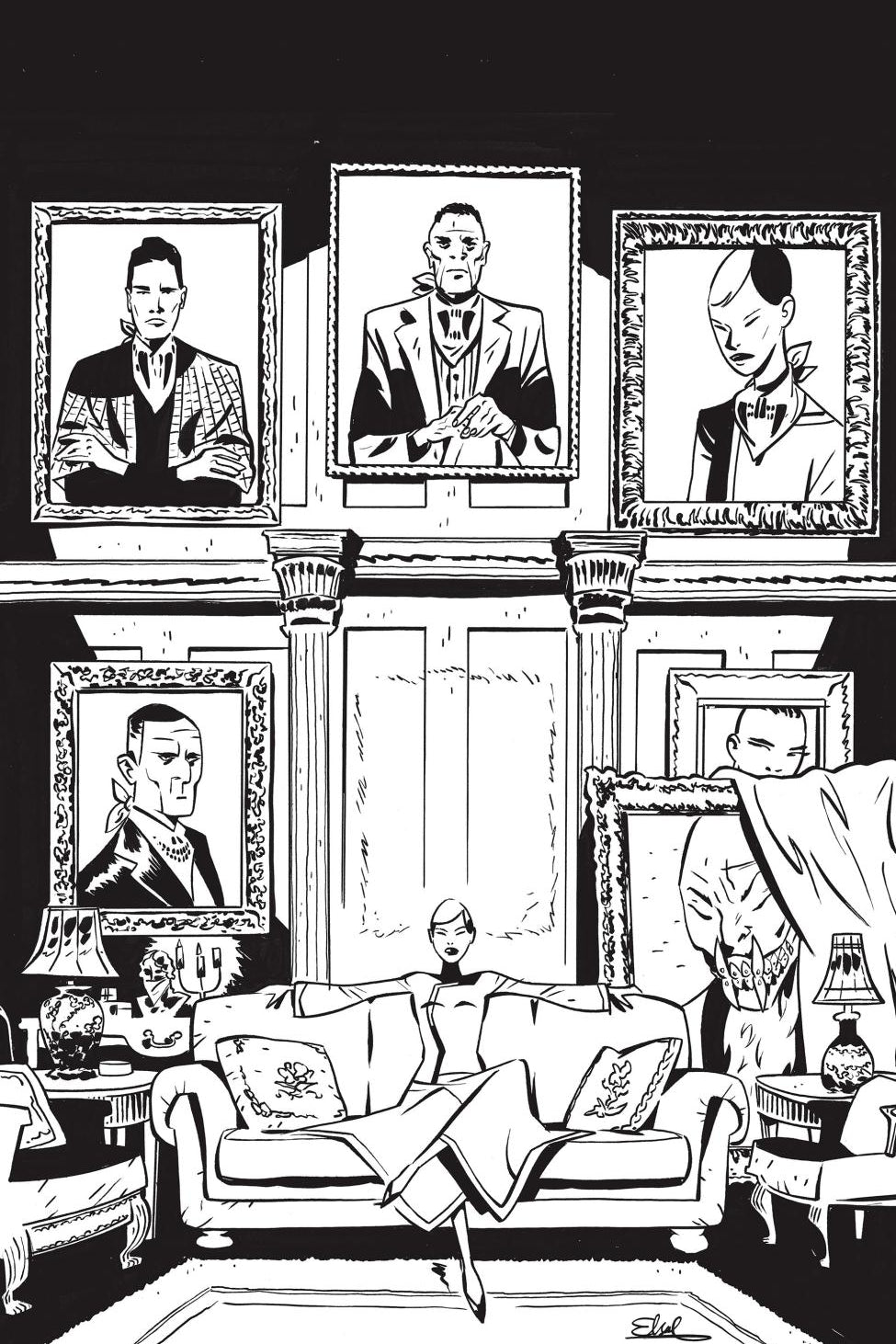 FALL OF THE HOUSE OF SLAUGHTER #1 D 1:10 INCV FULL ART CHARRETIER CVR D 1:10 INCV