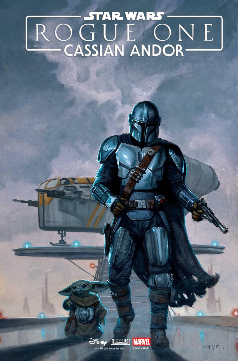STAR WARS ROGUE ONE - CASSIAN ANDOR #1 EM GIST MANDALORIAN AND GROGU VAR CVR B