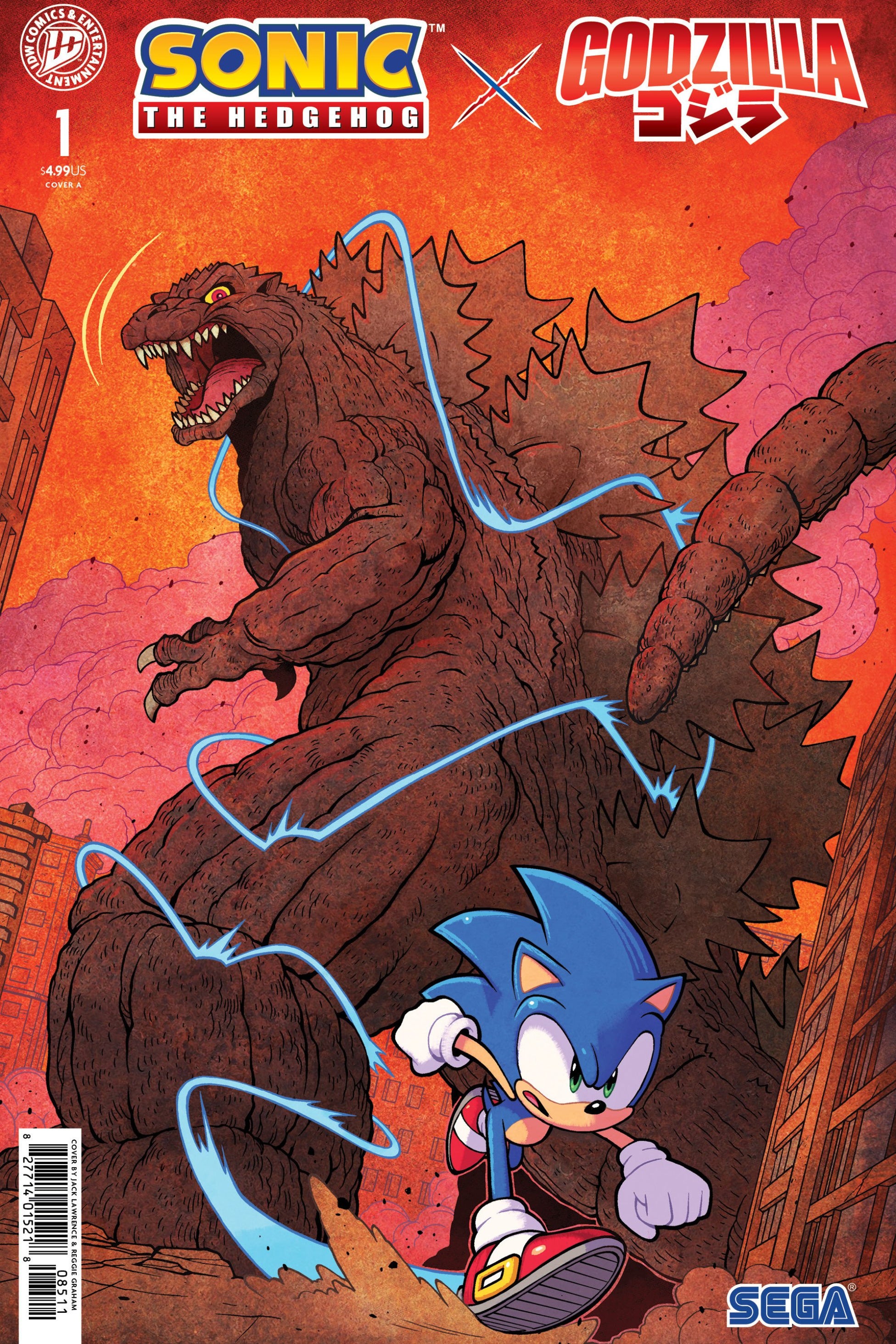 SONIC THE HEDGEHOG X GODZILLA #1 COVER A LAWRENCE CVR A