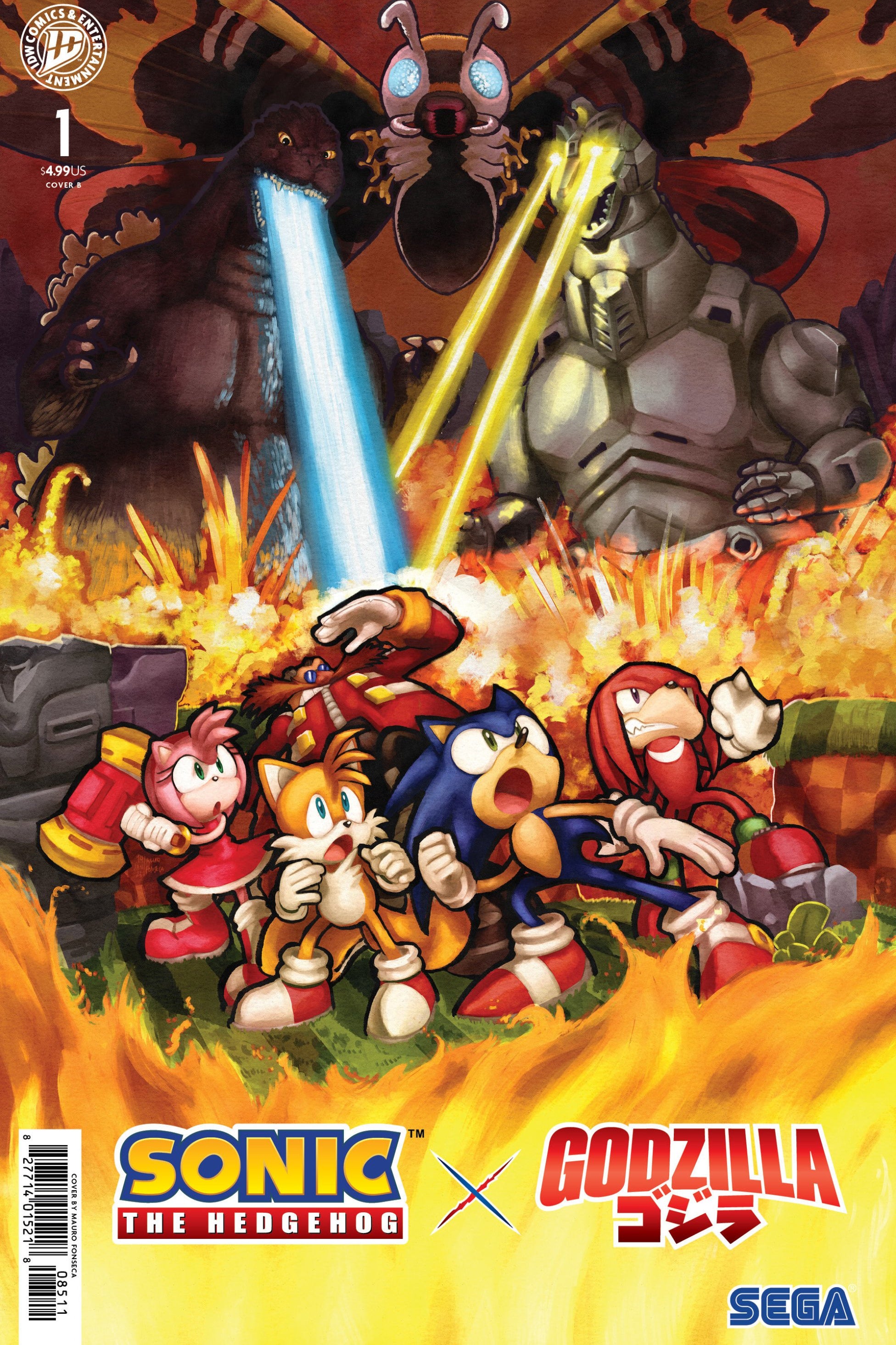 SONIC THE HEDGEHOG X GODZILLA #1 VAR B FONSECA CVR B