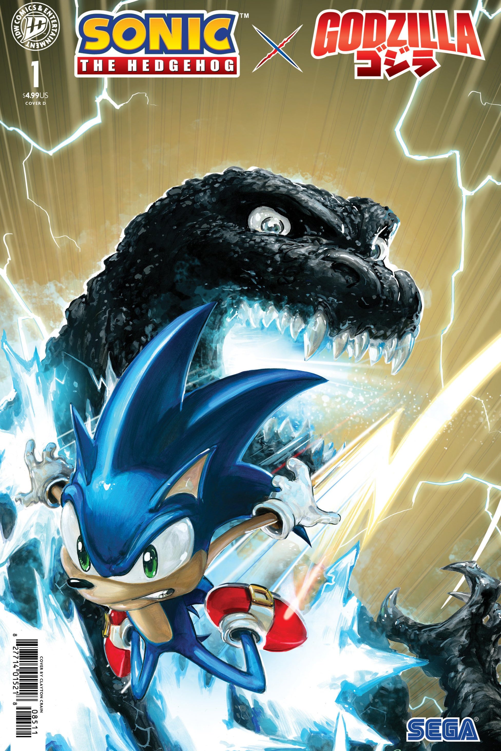 SONIC THE HEDGEHOG X GODZILLA #1 VAR D CRAIN CVR D