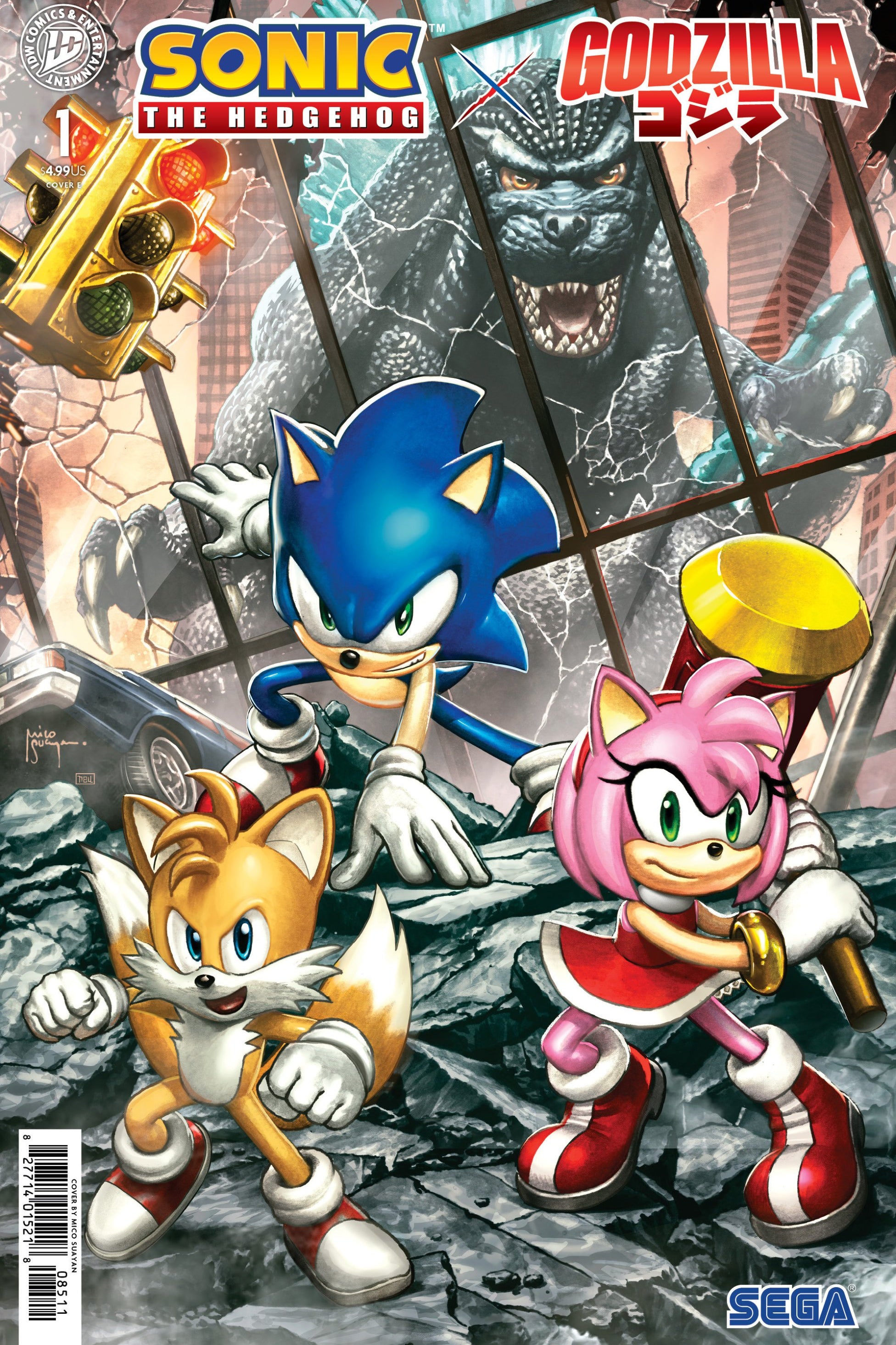 SONIC THE HEDGEHOG X GODZILLA #1 VAR E SUAYAN CVR E
