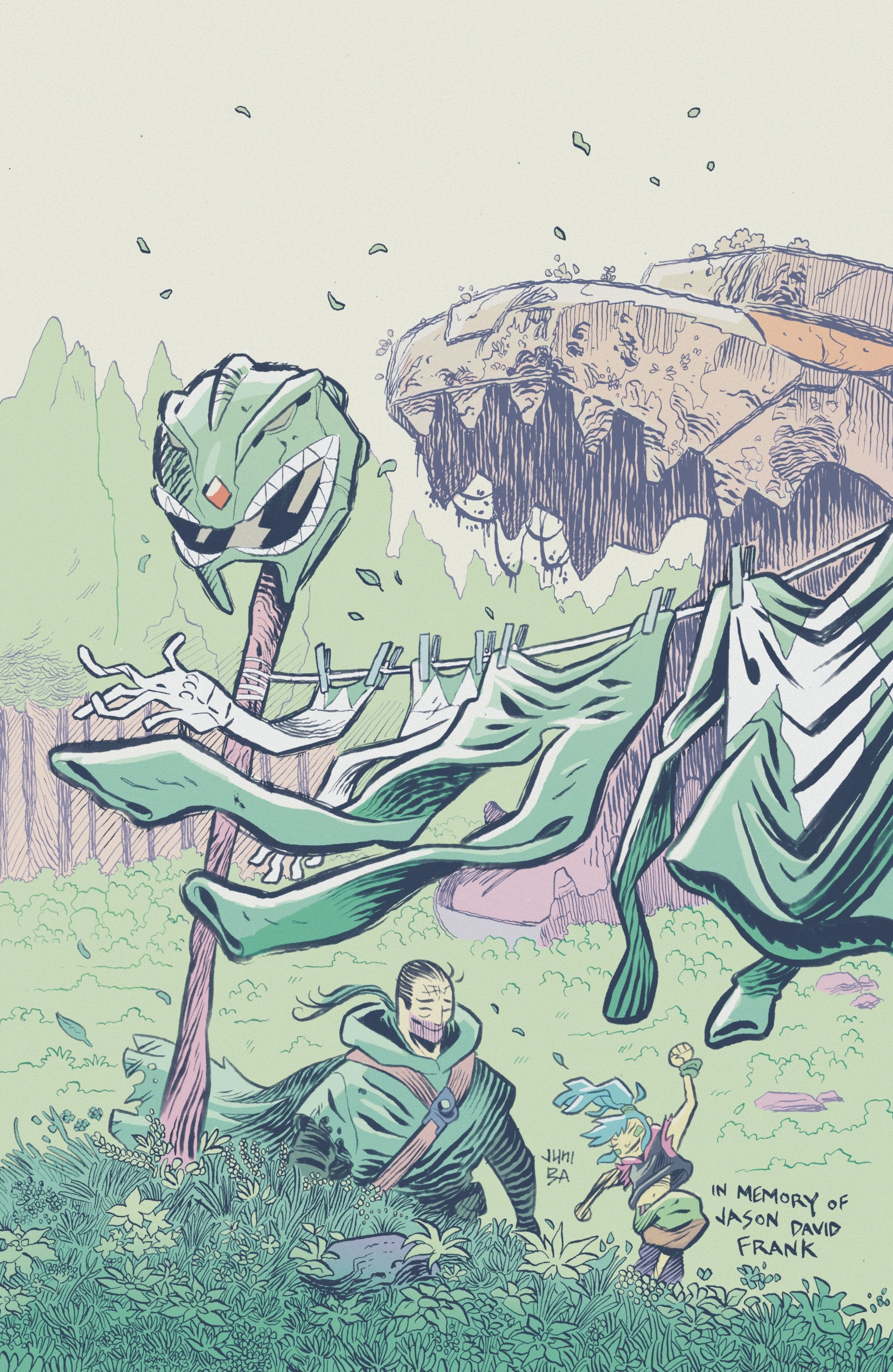 POWER RANGERS GREEN #1 H 1:20 INCV VAR FULL ART BA CVR H 1:20 INCV