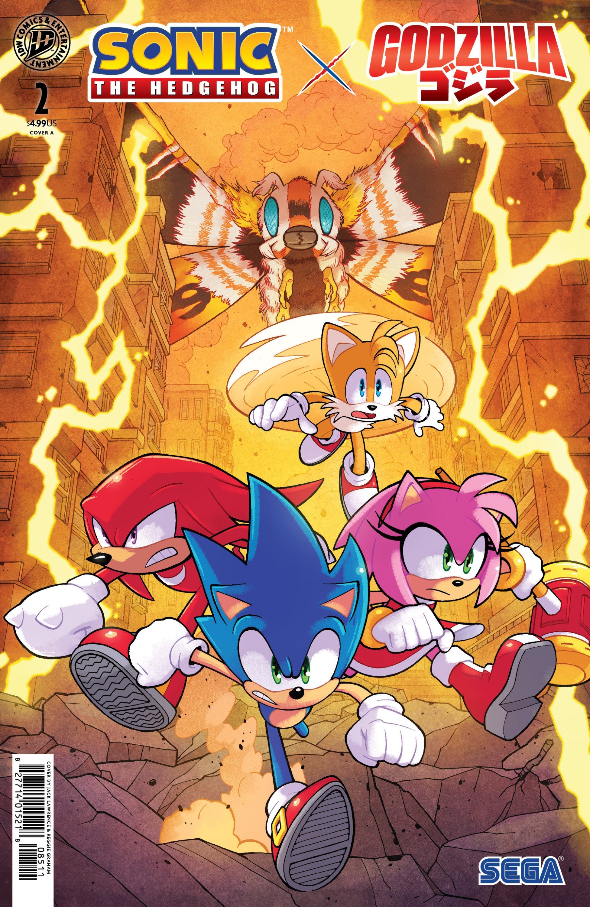 SONIC THE HEDGEHOG X GODZILLA #2 COVER A LAWRENCE CVR A