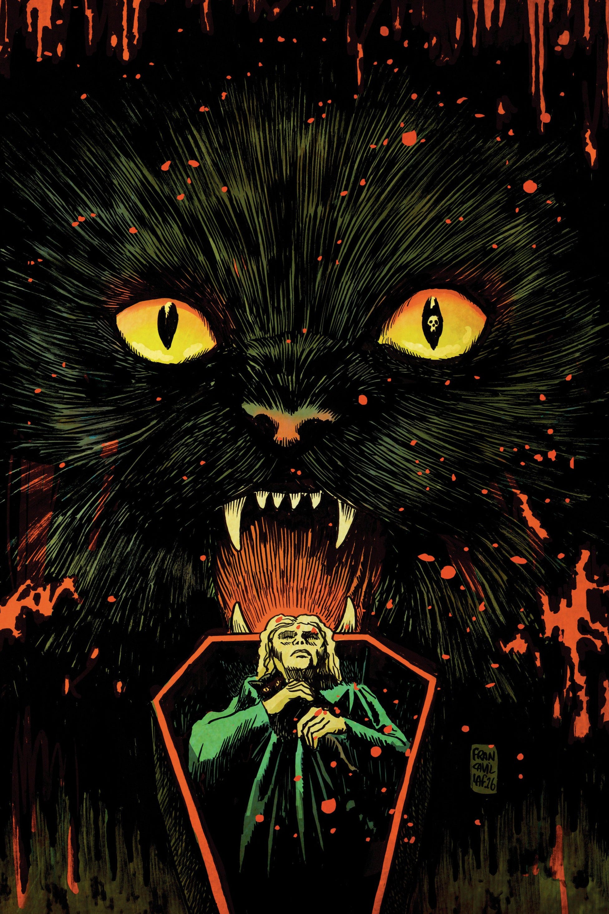 STUFF OF NIGHTMARES THE CAT IN THE COFFIN #1 D GLOW IN THE DARK VAR FULL ART FRANCAVILLA CVR D