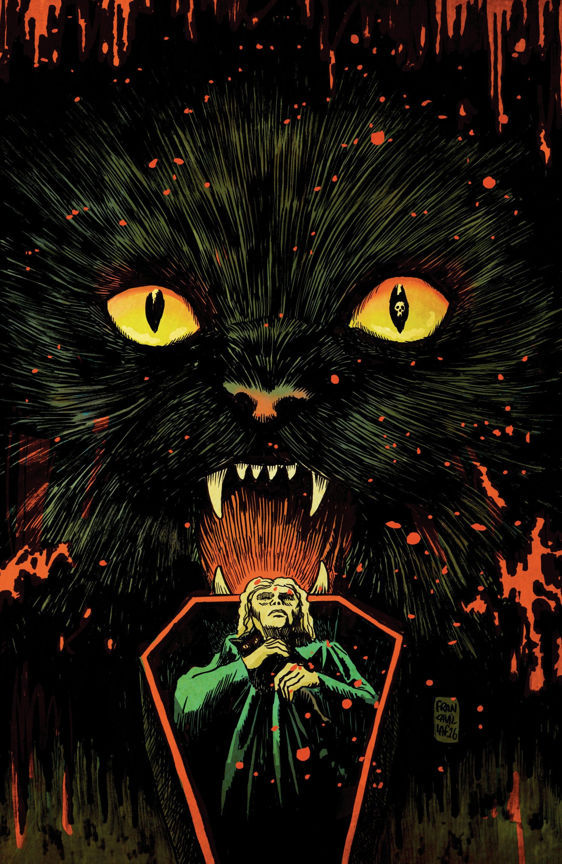 STUFF OF NIGHTMARES THE CAT IN THE COFFIN #1 D GLOW IN THE DARK VAR FULL ART FRANCAVILLA CVR D