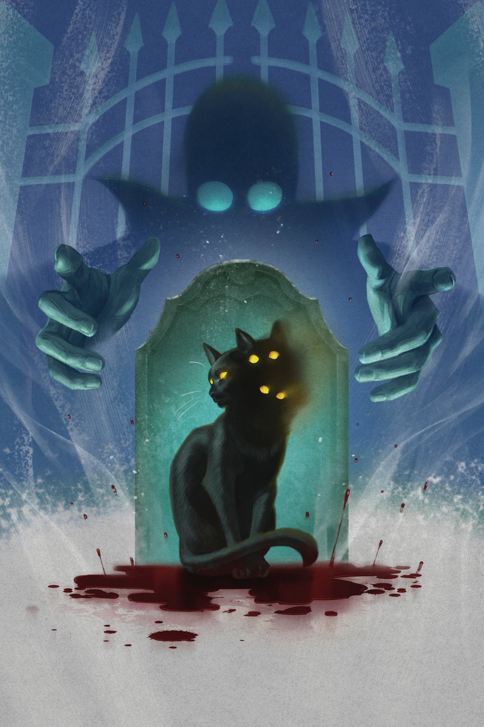 STUFF OF NIGHTMARES THE CAT IN THE COFFIN #1 E GLOW IN THE DARK VAR FULL ART GLOW IN THE DARK MURAKAMI CVR E