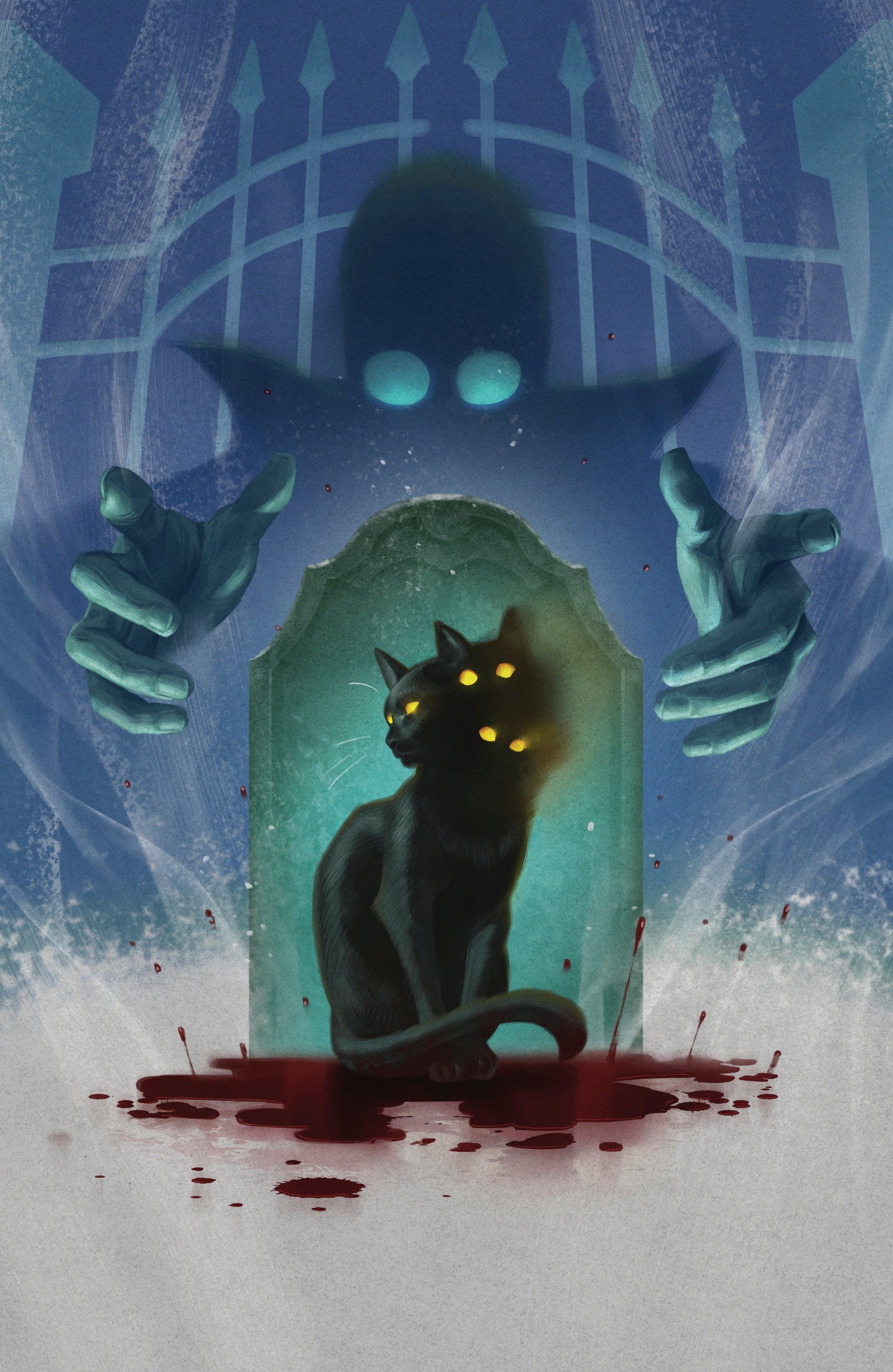 STUFF OF NIGHTMARES THE CAT IN THE COFFIN #1 E GLOW IN THE DARK VAR FULL ART GLOW IN THE DARK MURAKAMI CVR E