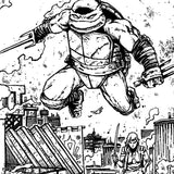 TEENAGE MUTANT NINJA TURTLES #22 VAR RI 10 EASTMAN AND BISHOP BW FULL ART CVR F 1:10 INCV