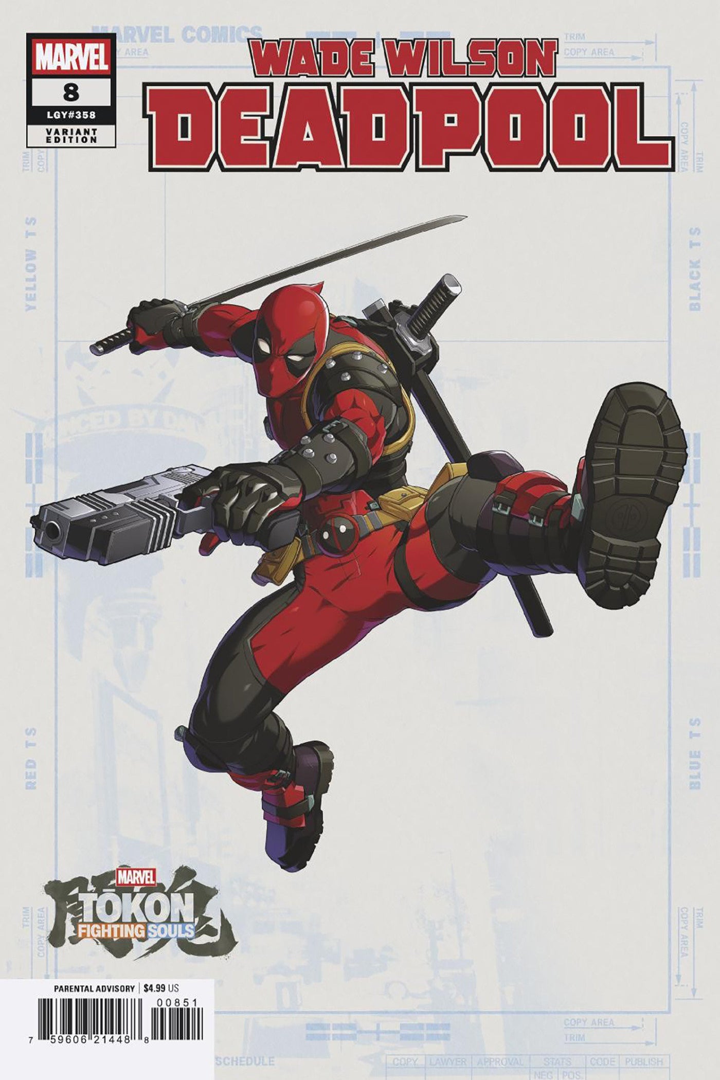 WADE WILSON DEADPOOL #8 MARVEL TOKON FIGHTING SOULS VAR BG CVR E
