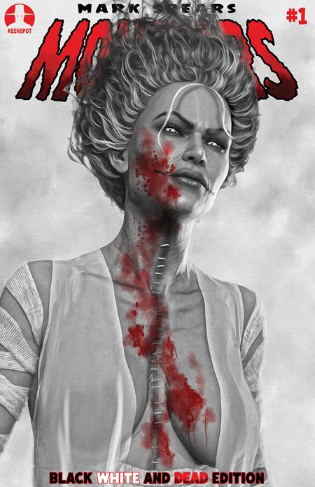 MARK SPEARS MONSTERS #1 7TH PTG BLACK WHITE AND DEAD EDITION CVR B MARK SPEARS THE CRIMSON BRIDE VAR