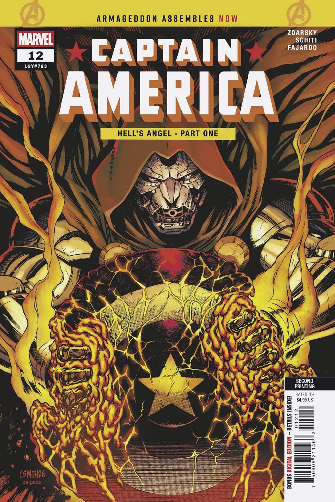 CAPTAIN AMERICA #12 CORY SMITH 2ND PRINTING CVR ARM CVR A